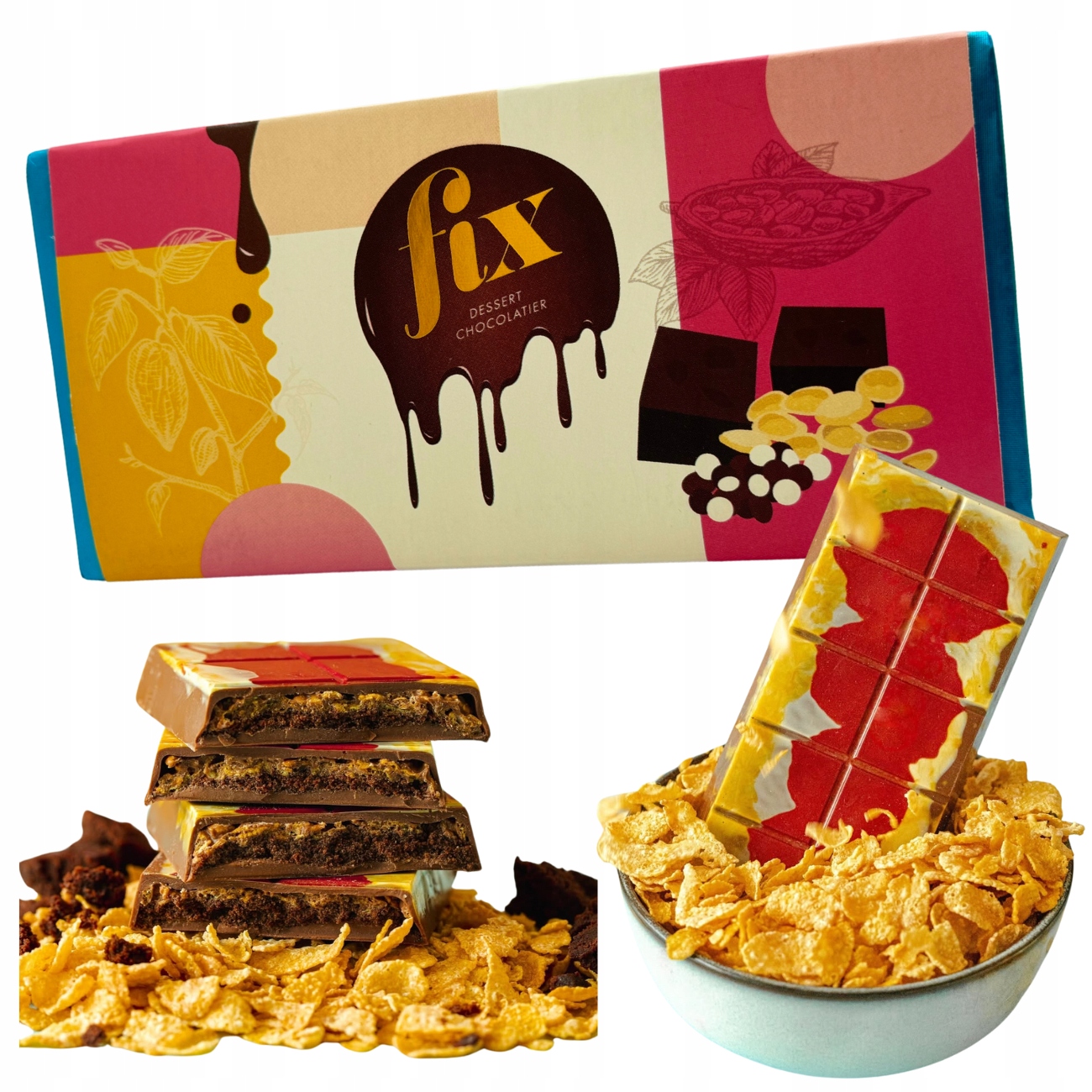 Čokoláda Dubajské Čokoládové Brownie S Přídavkem Cereálií