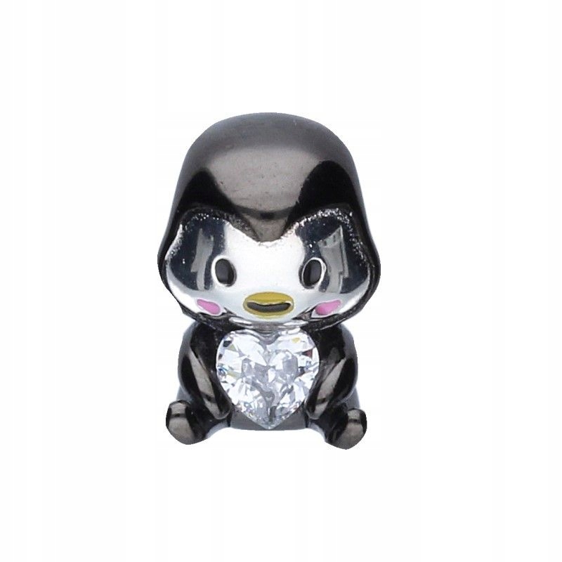 Tučňáček Stříbrný přívěsek Tučňák 925 se srdíčkem z kubické zirkony