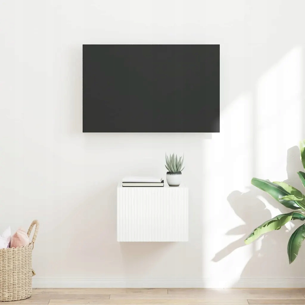 vidaXL Szafka pod telewizor Błyszcząca biel 39 x 31 x 29,5 cm