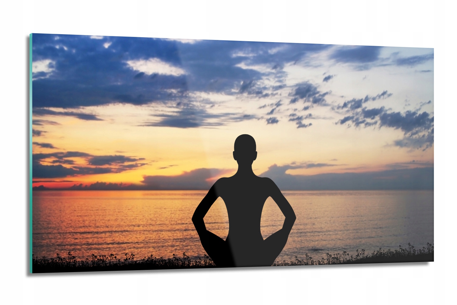 sklenená doska Joga žena príroda s fotografiou 120x60