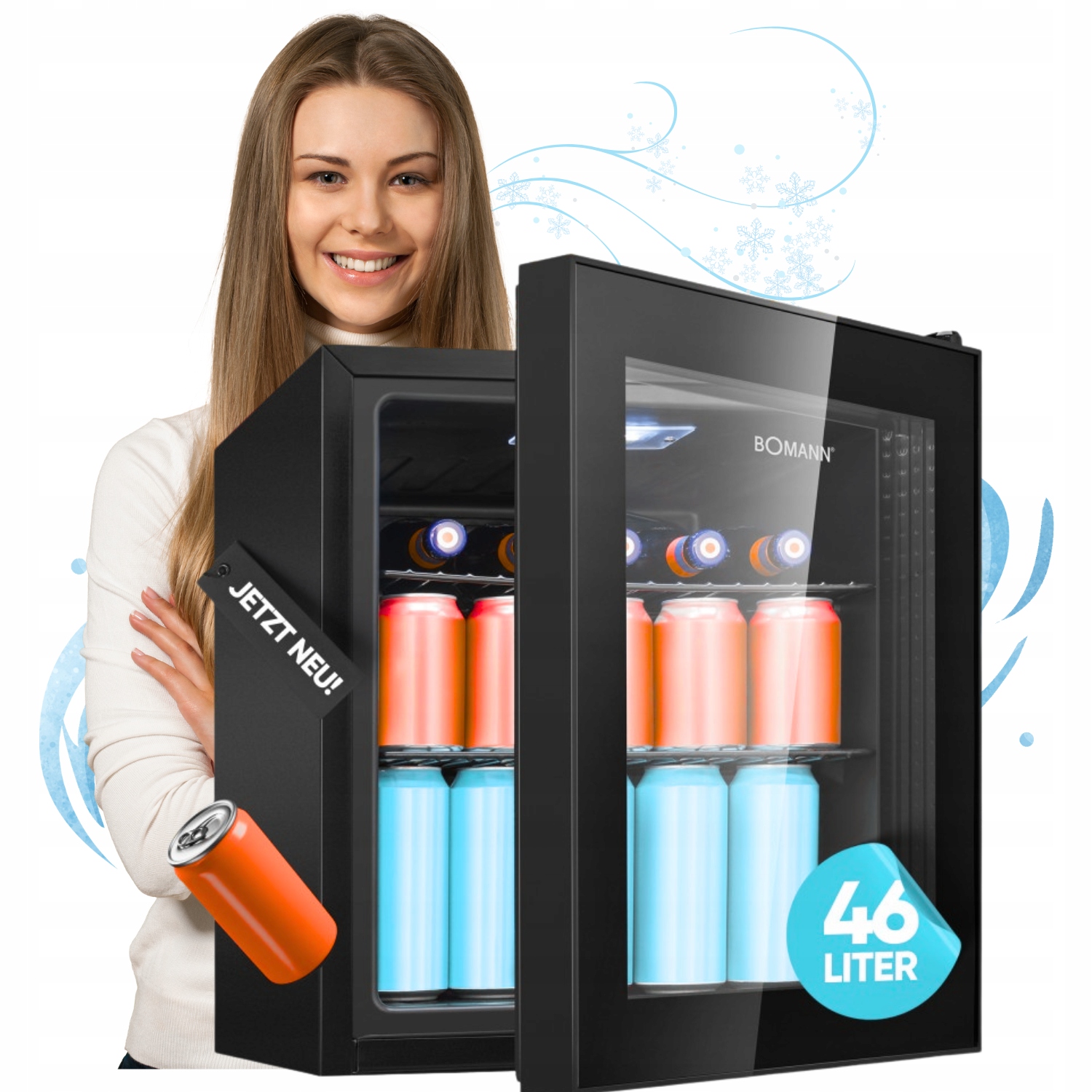 Witryna chłodnicza Mini lodówka z przeszklonymi drzwiami Bomann Ksg