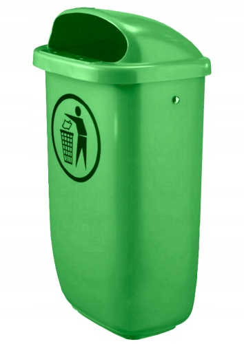 Uliczny kosz na śmieci Din 50l zielony