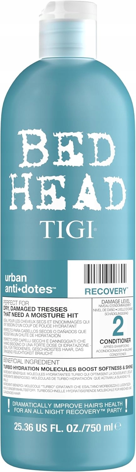 Tigi Bed Head Urban Antidotes Recovery kondicionér 750 ml hydratuje suché vlasy