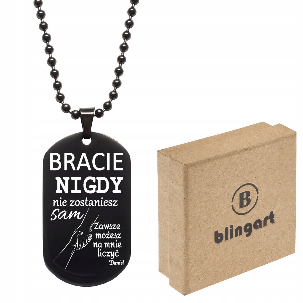 

Nieśmiertelnik z Grawerem dla Brata Czarny