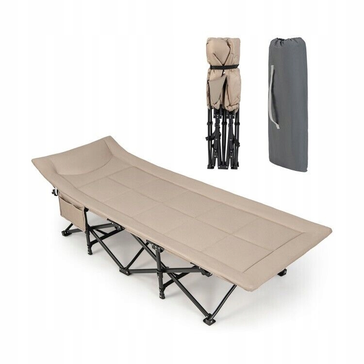 Cestovní polní postel Costway 190 cm x 68,5 cm hnědá
