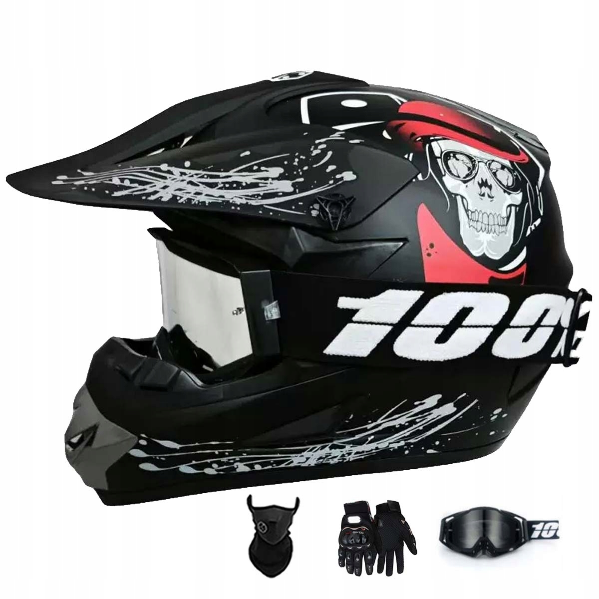 Motocyklová Přilba Lehká Enduro Quada Brýle Rukavice Maska S