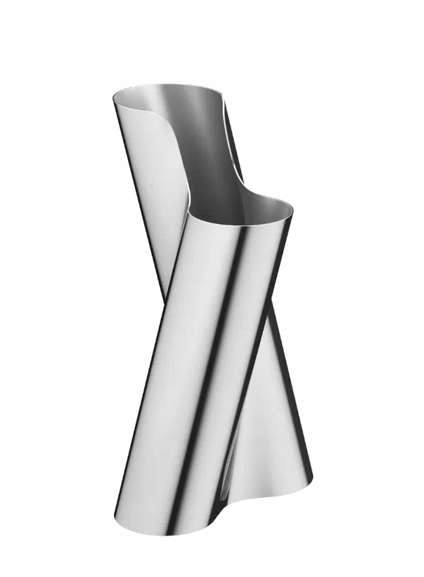 Georg Jensen Lituus Oceľový Váza na kvety 34 cm Strieborný lesk
