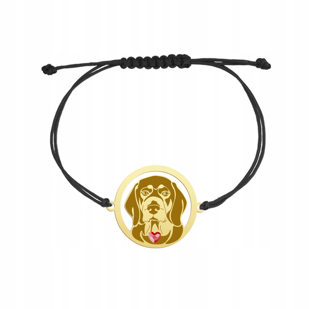 Zlatý náramek s alpským honičským psem Krátkonožný 925 Dárek Gravírování