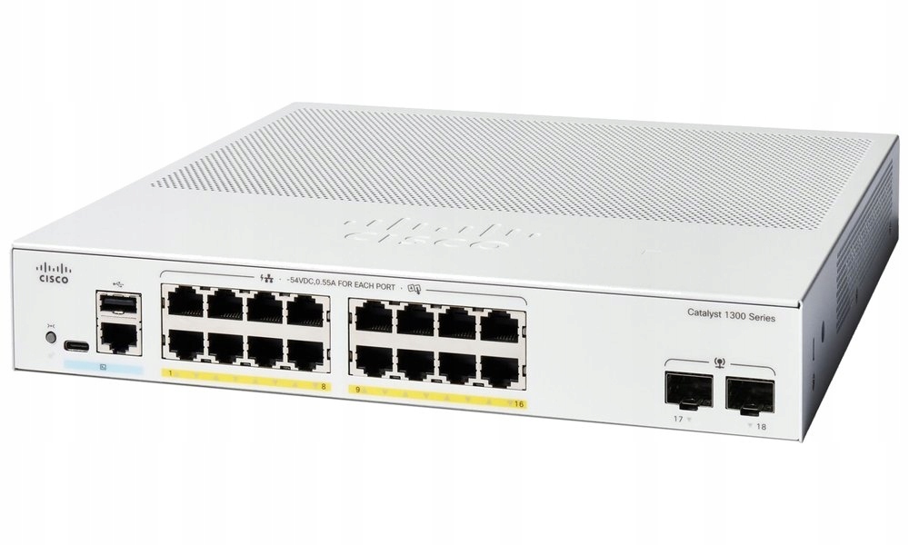Cisco Catalyst 1300 switch 16-port Ge, PoE, 2x1G Sfp