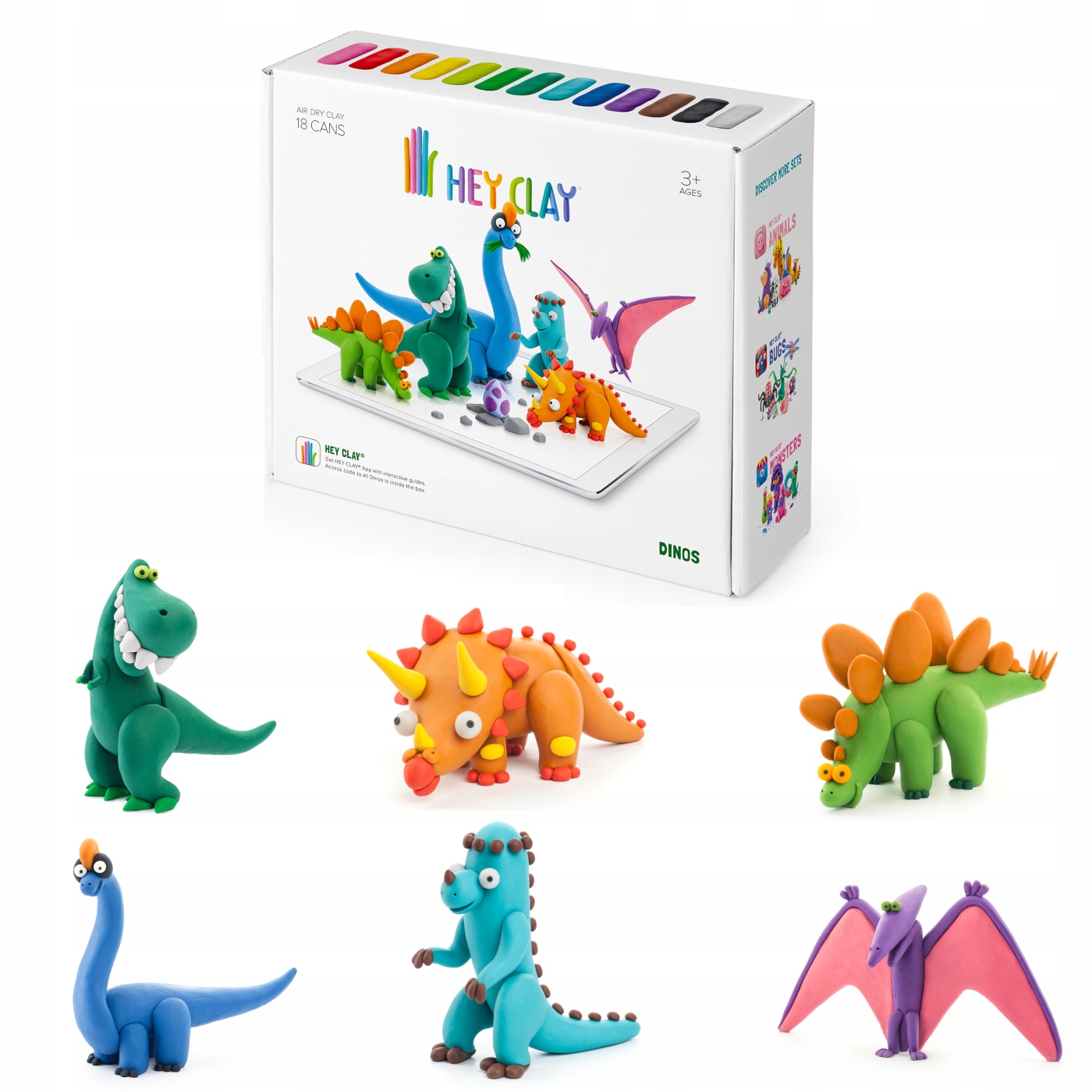 

Hey Clay Masa Plastyczna Zestaw Dinozaury t-rex