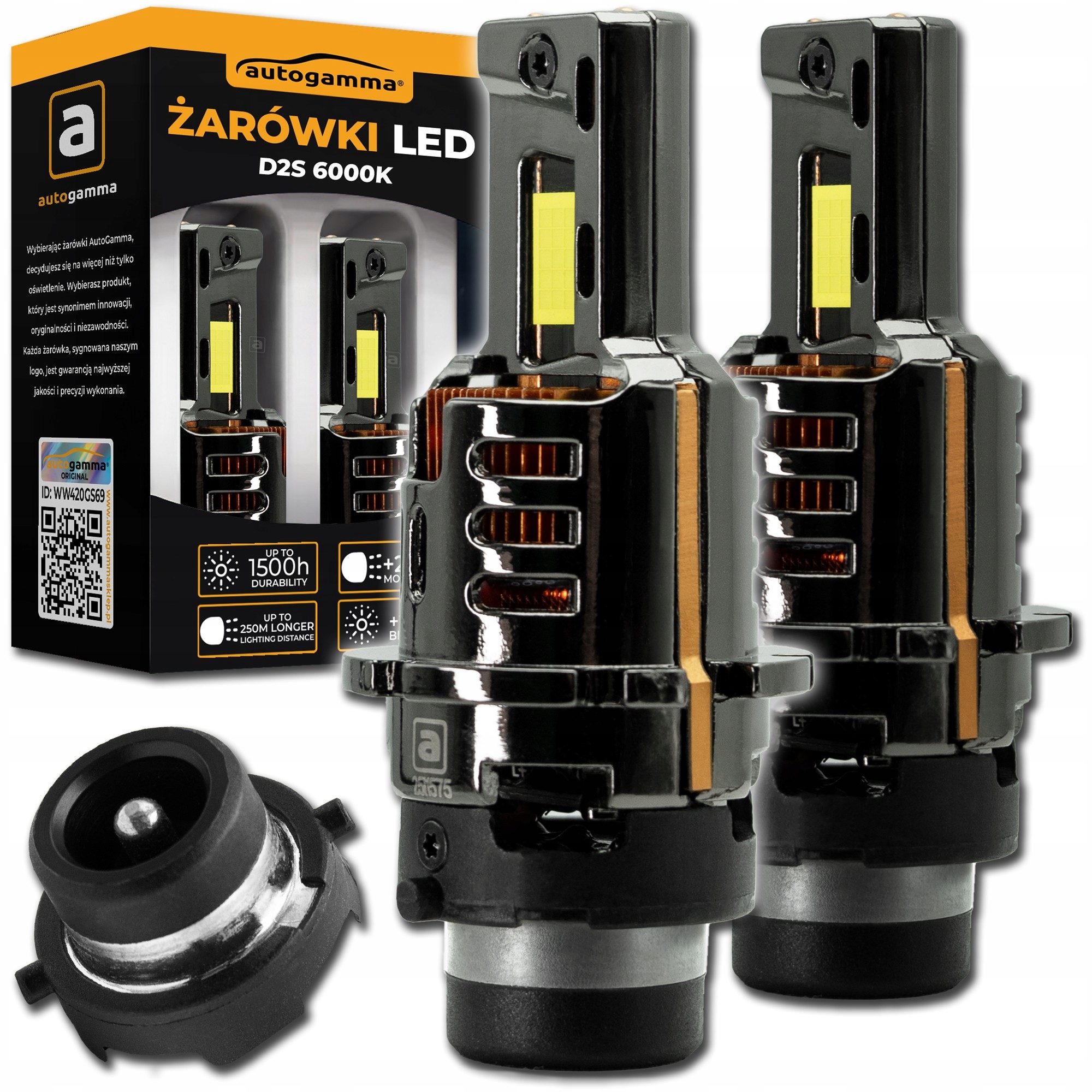Żarówki Samochodowe D2S D2R Led 55W 6600 lm 6500K Xenon Hid Canbus +600%
