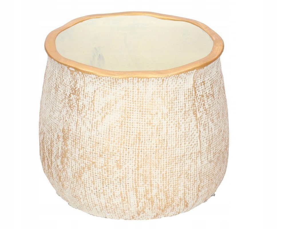 

Osłonka doniczka ceramiczna ozdobna Duke złota mat