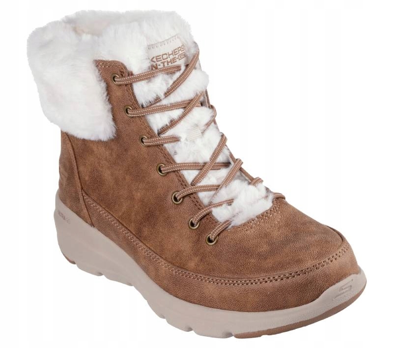 kotníkové boty Skechers 144202 Csnt hnědé, vel. 40 kožíšek , na cesty Kochland