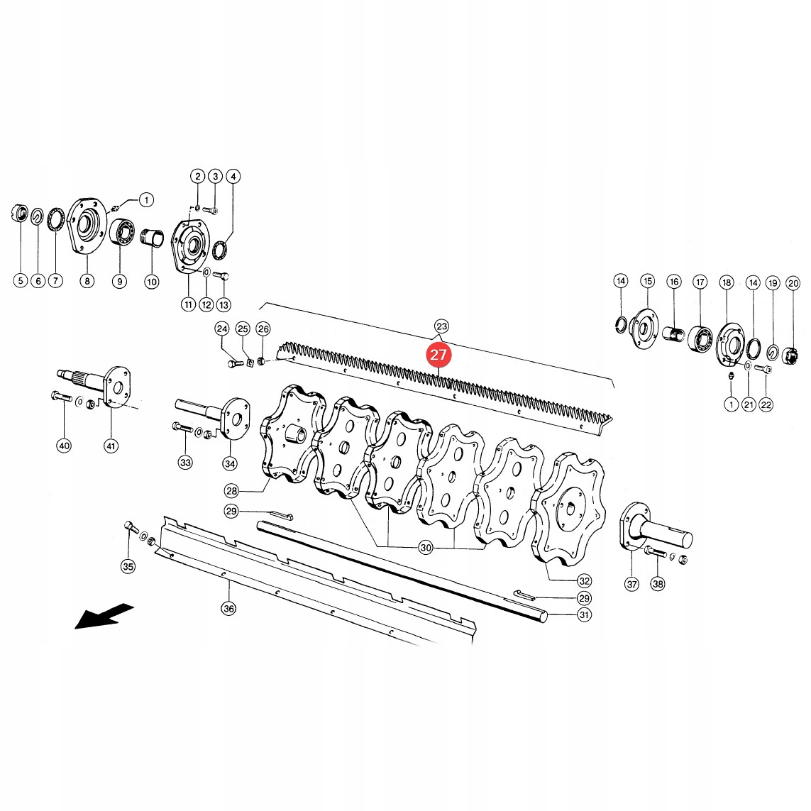 Para cepów młocarni do Claas 177533.0 TAGEX Marka maszyny Inna