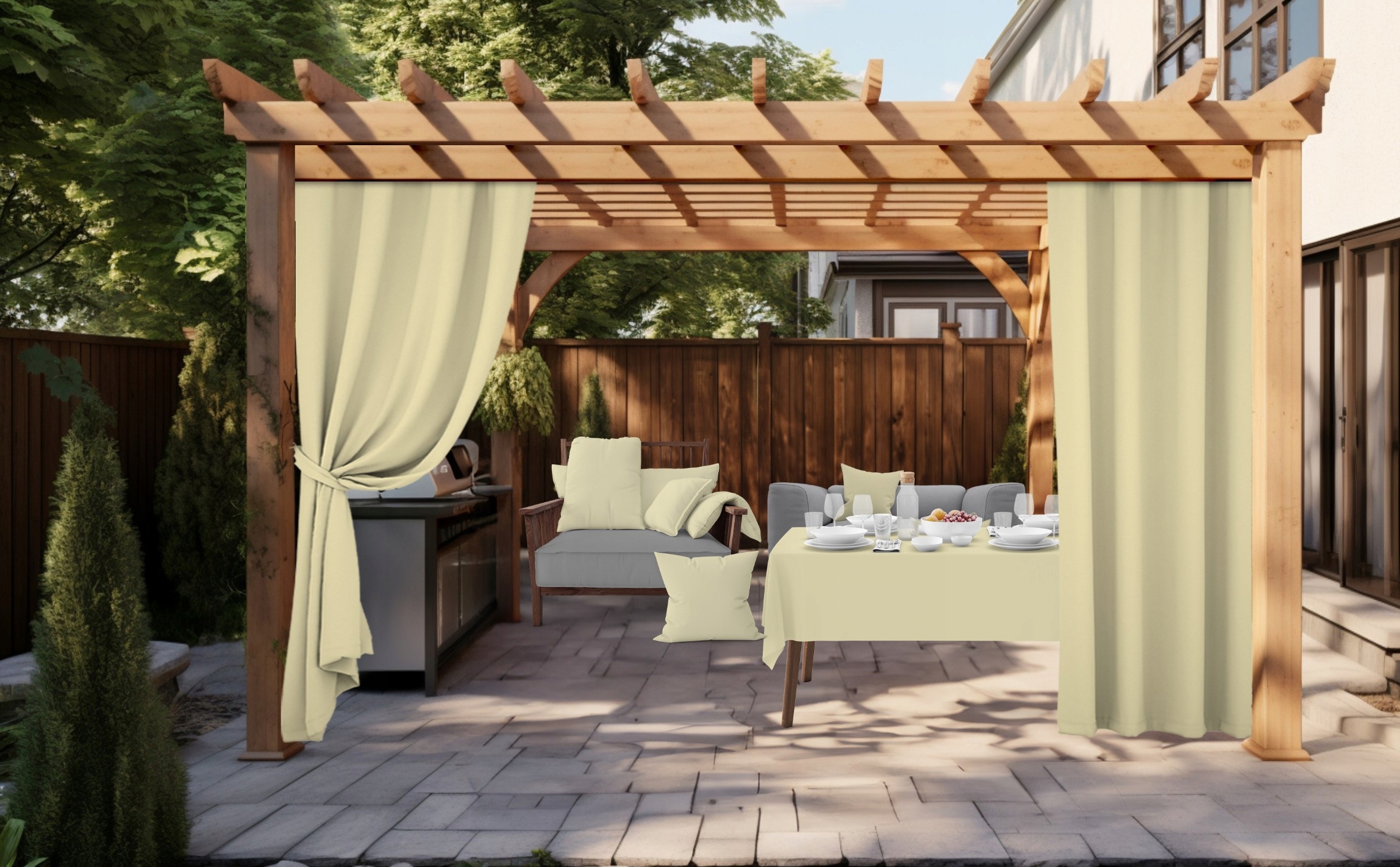 ZASŁONY OGRODOWE 155x220 WODOODPORNE ZASŁONA NA TARAS DO ALTANY TUNEL na 02 Producent HomeView