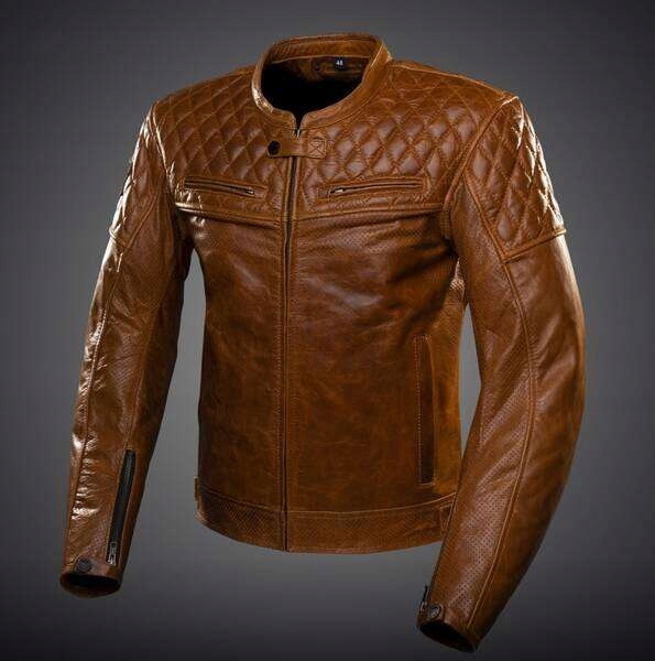 KURTKA MOTOCYKLOWA SKÓRZANA 4SR SCRAMBLER COGNAC II 58
