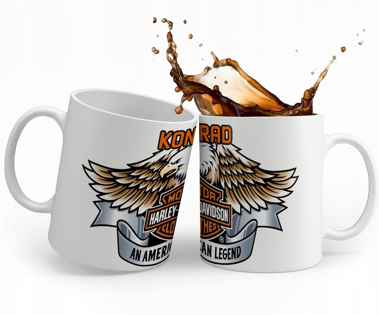 KUBEK HARLEY DAVIDSON + IMIE + KARTONIK