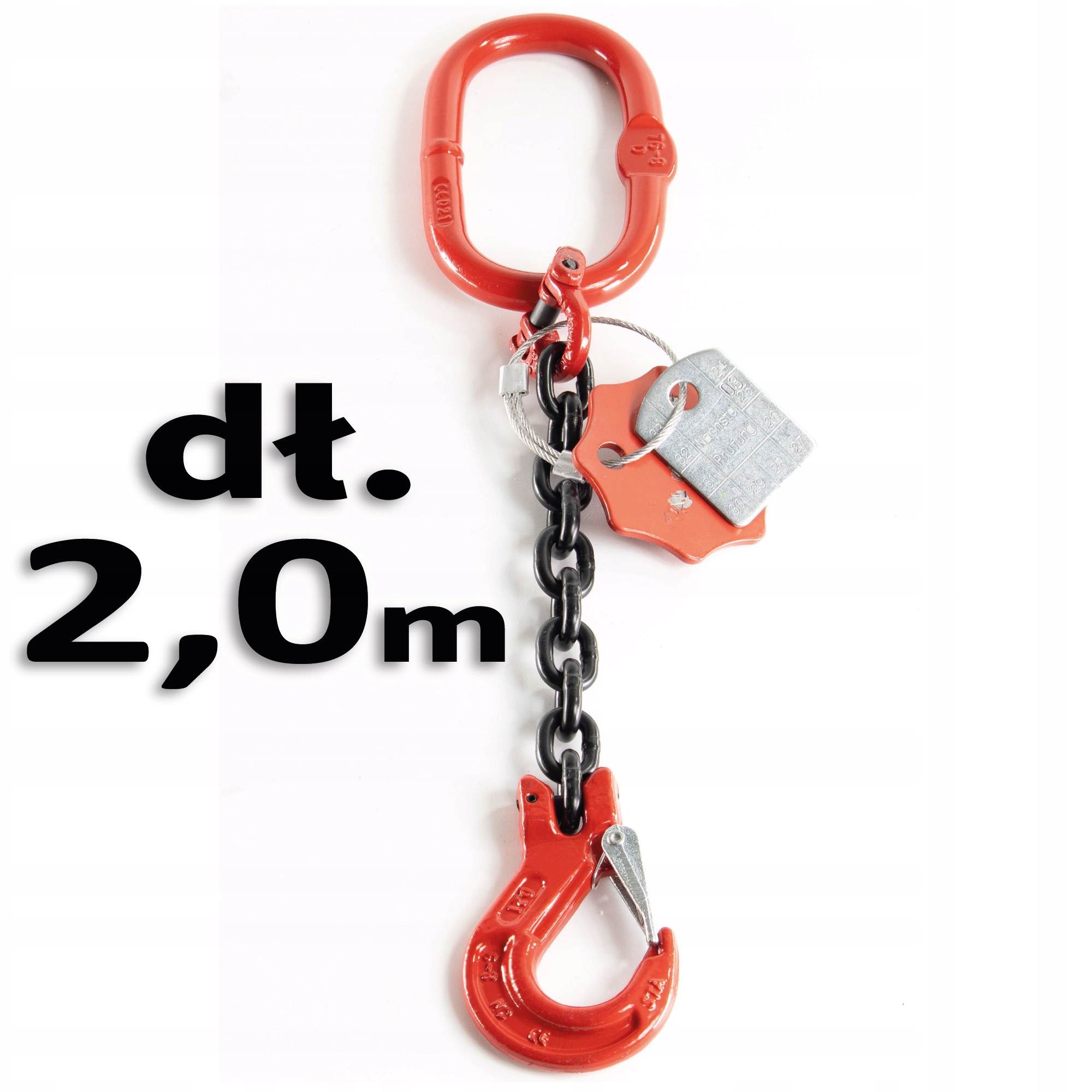 Řetězový závěs 1-šlachový 8 mm 2 m; třída 8; 2,0 t