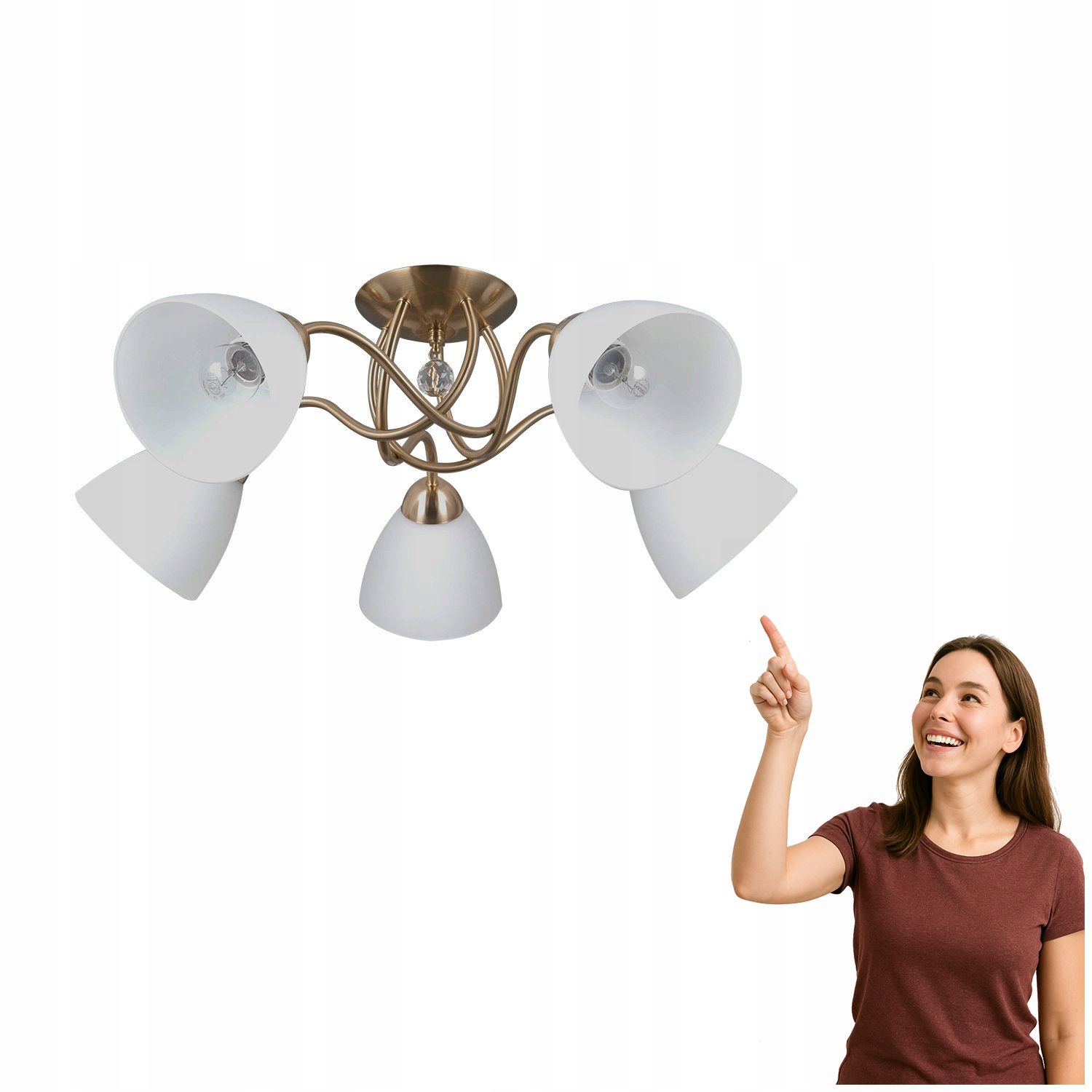 Stropná lampa Lugano PND-5643-5-HBR Italux