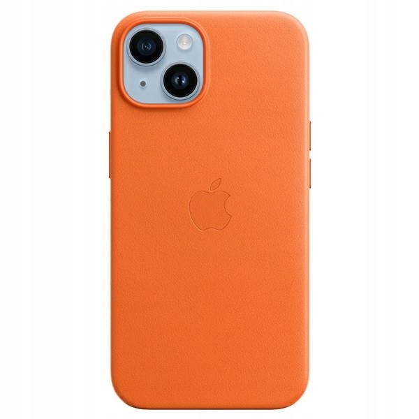Etui Apple Leather Case MagSafe do iPhone 14 Plus pomarańczowe