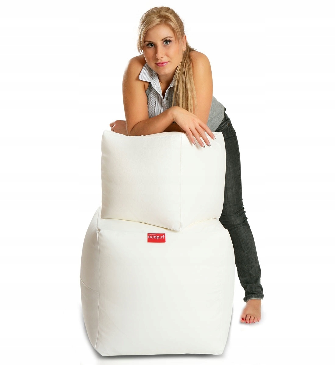 Pufa Cube Large Ekoskóra Dolaro E1 kostka 50x50cm