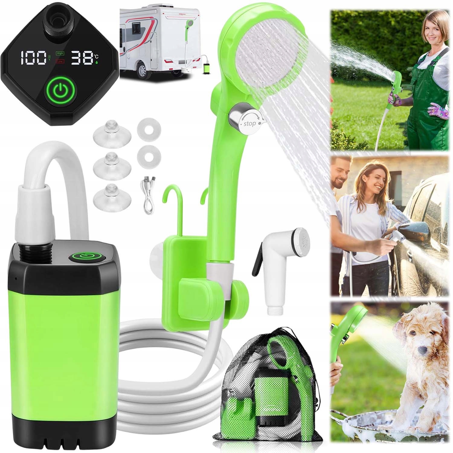 Turistická Sprcha, Bezdrátový Digitální Displej Pro Kempování, Turistiku