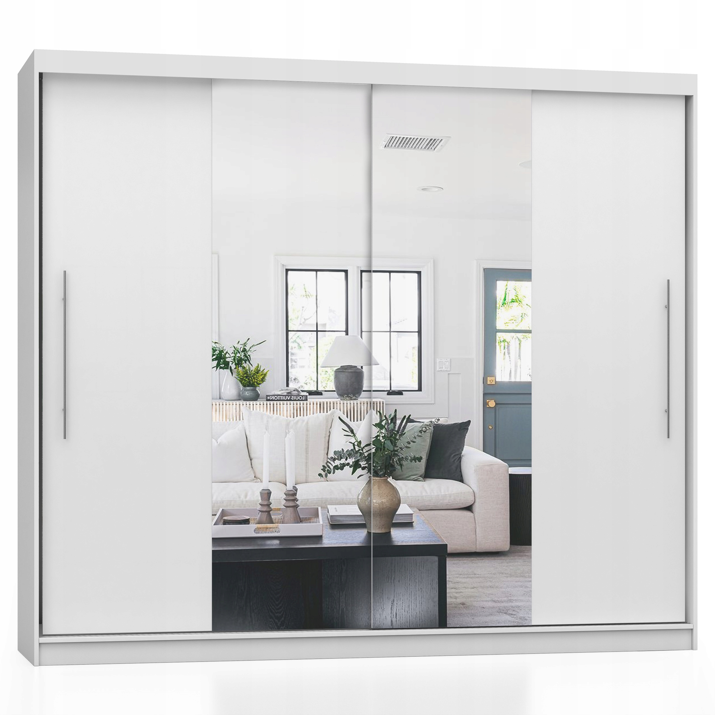 Szafa Przesuwna Z LUSTREM RICO 200 cm + PÓŁKI