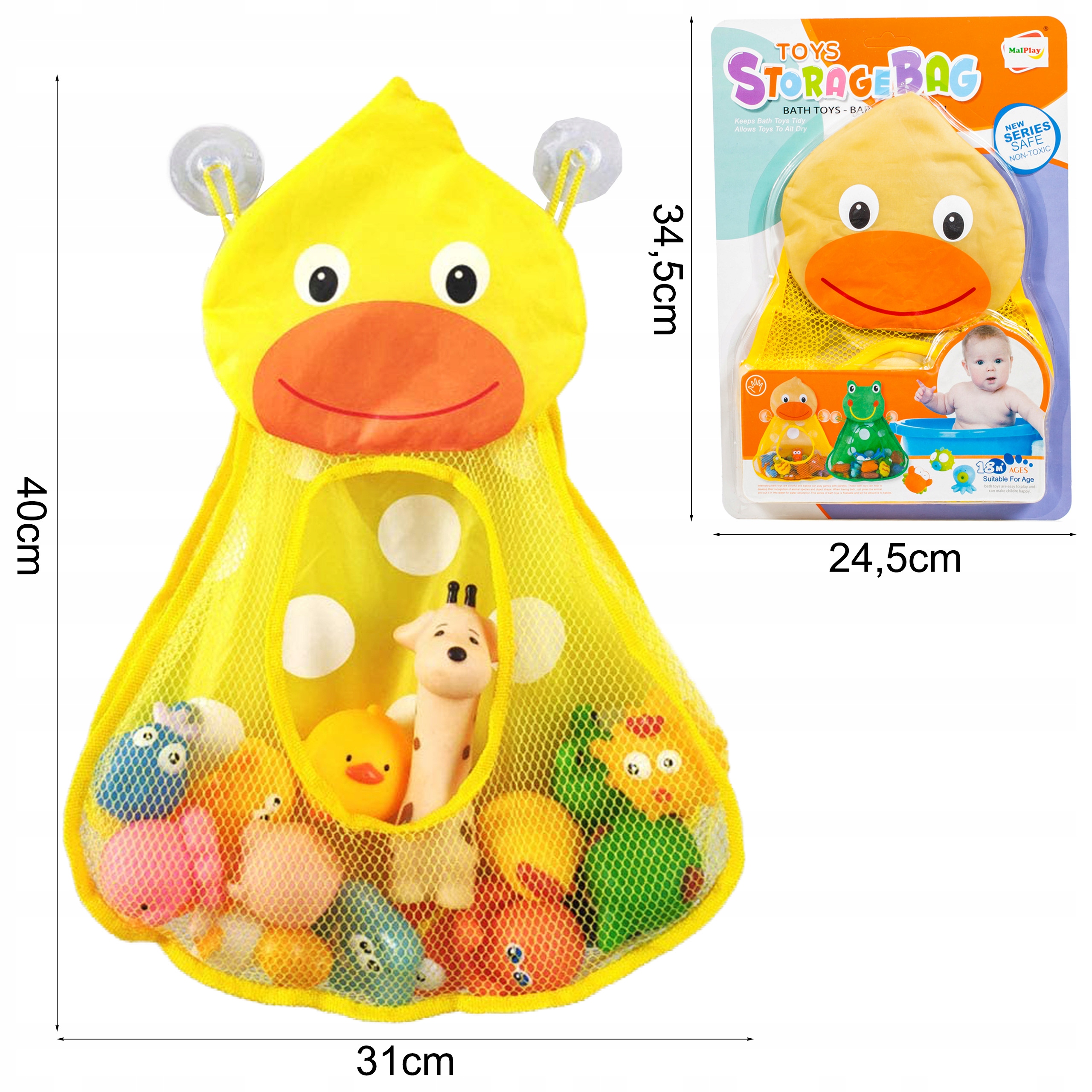 ORGANIZER SIATKA KAPIELOWA TORBA WOREK NA ZABAWKI DO WANNY KACZUSZKA KACZKA Kod producenta 106211