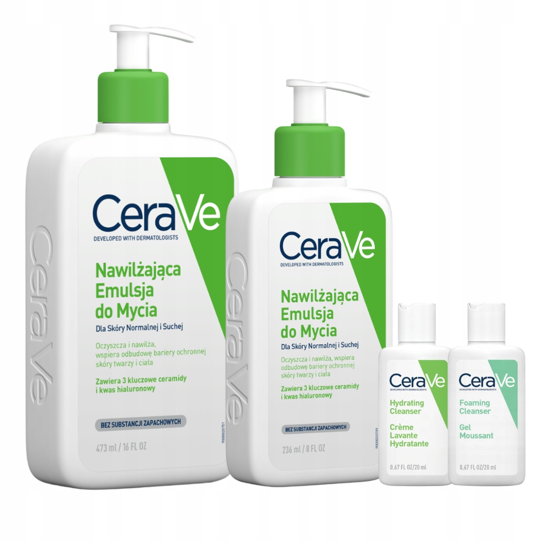 CeraVe 2x Emulsja Nawilżająca do Mycia Dla Skóry Normalnej i Suchej