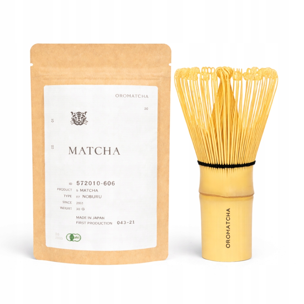 Oromatcha Herbata Matcha Japońska Noburu Premium 30G Bambusowy Chasen