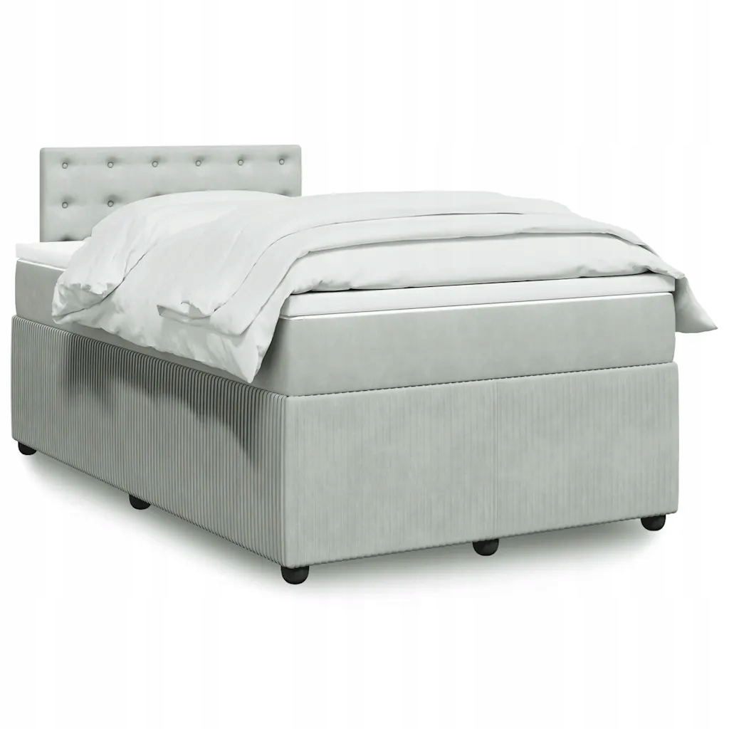 Box spring postel s matrací světle šedá 120 x 200 cm samet Šedá 3287722