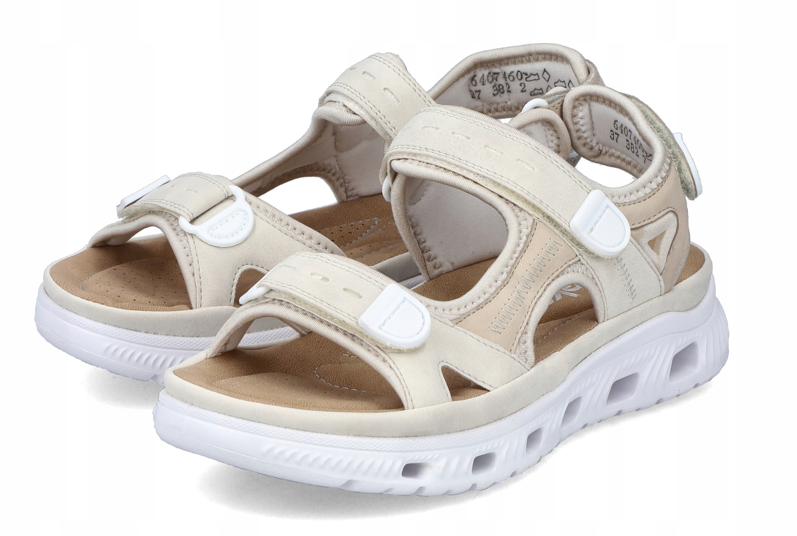 sportowe sandałki damskie na 3 rzepy ultralekkie Rieker r37