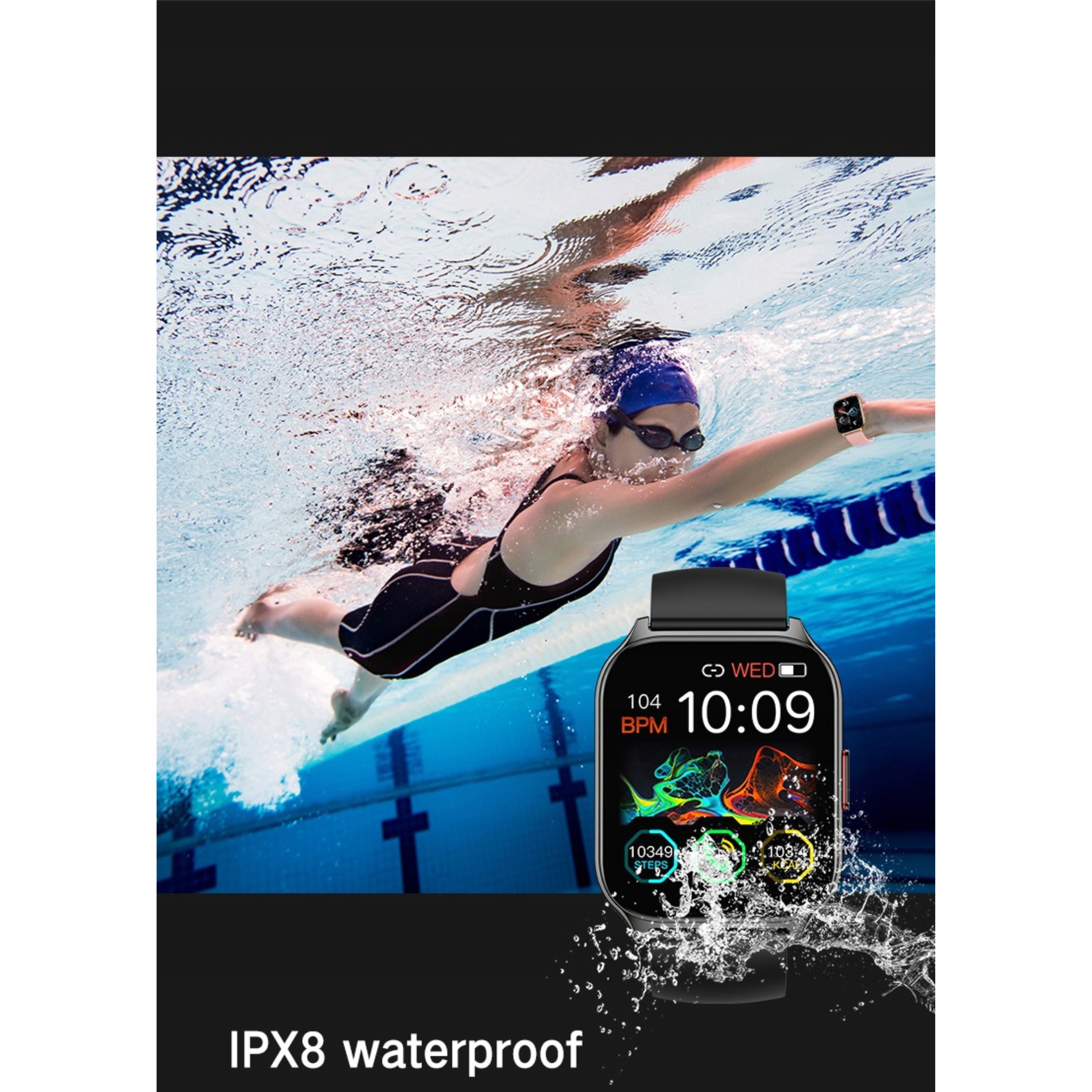 SMARTWATCH ZEGAREK DAMSKI NTN P5BLACK MENU PL Marka Inna