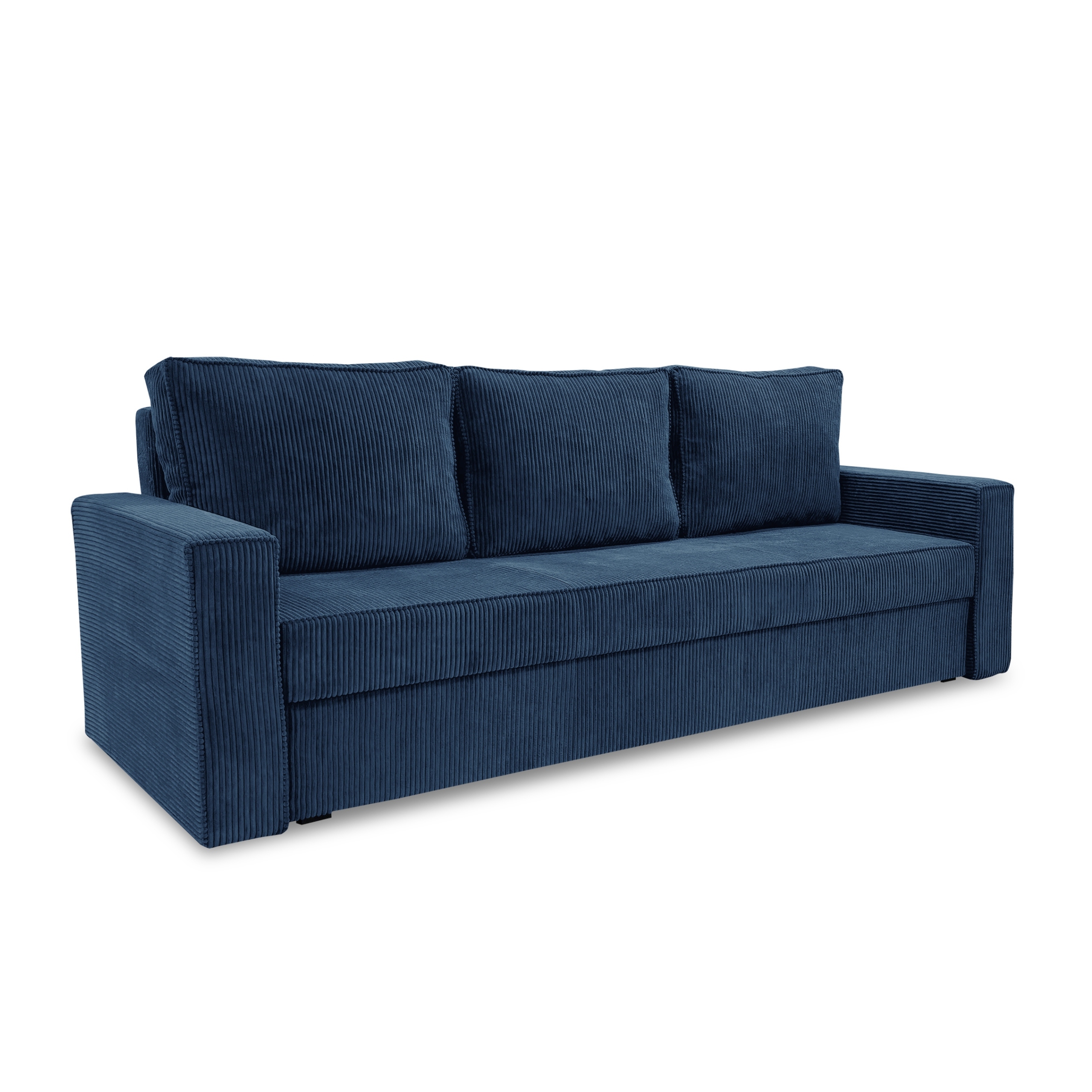 GRANATOWA KANAPA SOFIA Z FUNKCJĄ SPANIA SOFA ROZKŁADANA TRZYOSOBOWA POSO