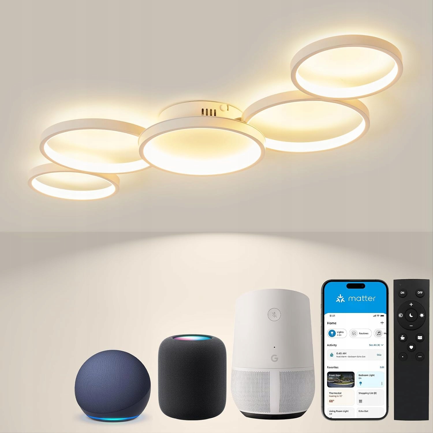 Inteligentná stropná Led lampa Matter stmievateľná diaľkový ovládač Alexa Google Home
