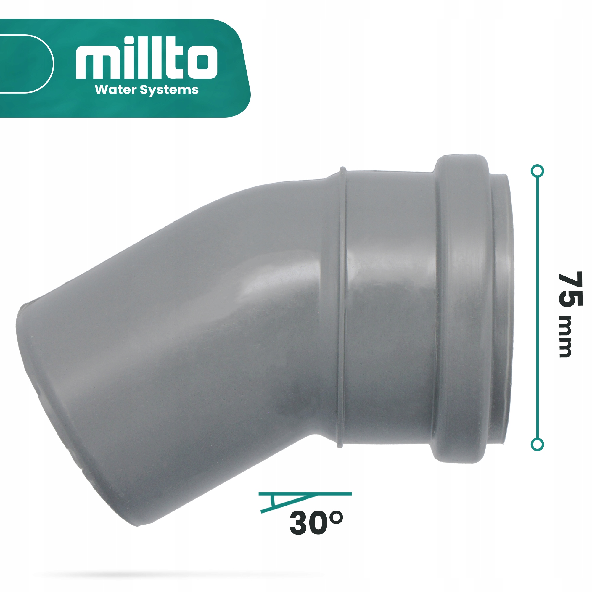 KOLANO KANALIZACYJNE 75 MM 30° PCV PP ZŁĄCZKA ŁĄCZNIK RURY WODY KSZTAŁTKA Stan opakowania oryginalne
