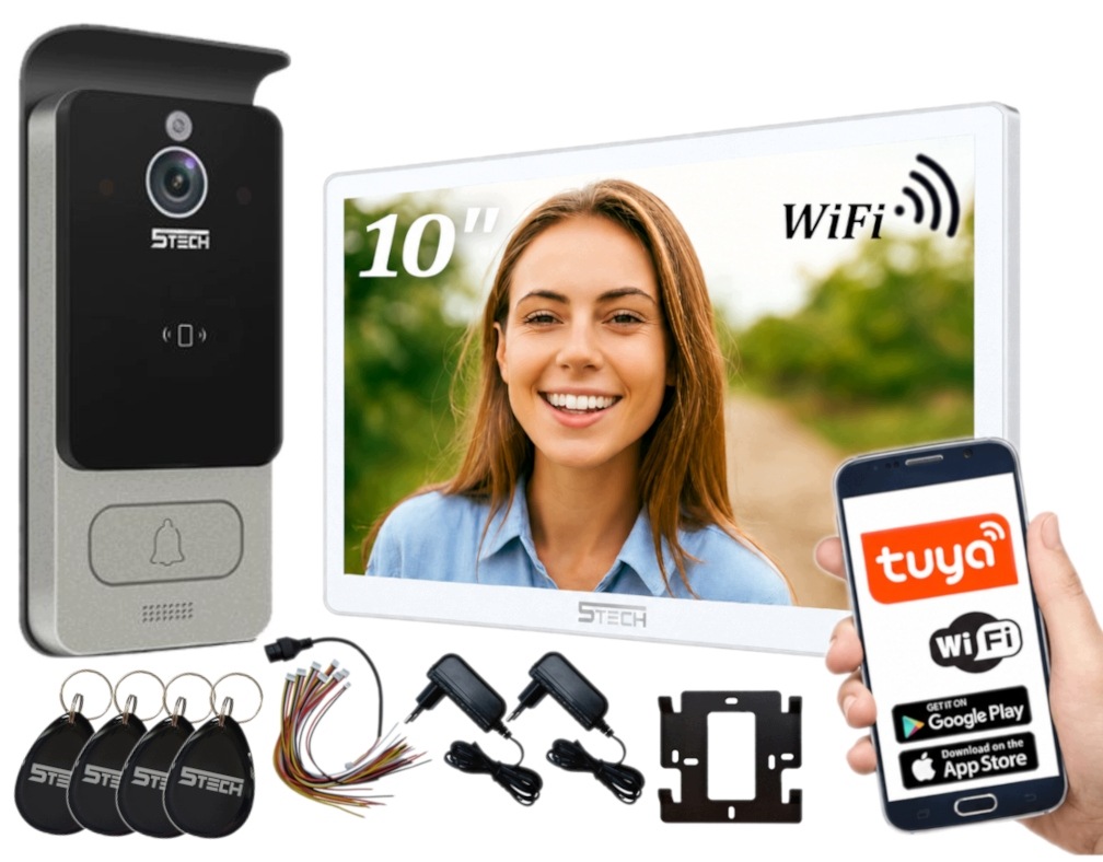 Wideo Domofon 5Tech FullHD WiFi Furtka Brama Czytnik Mifare Aplikacja