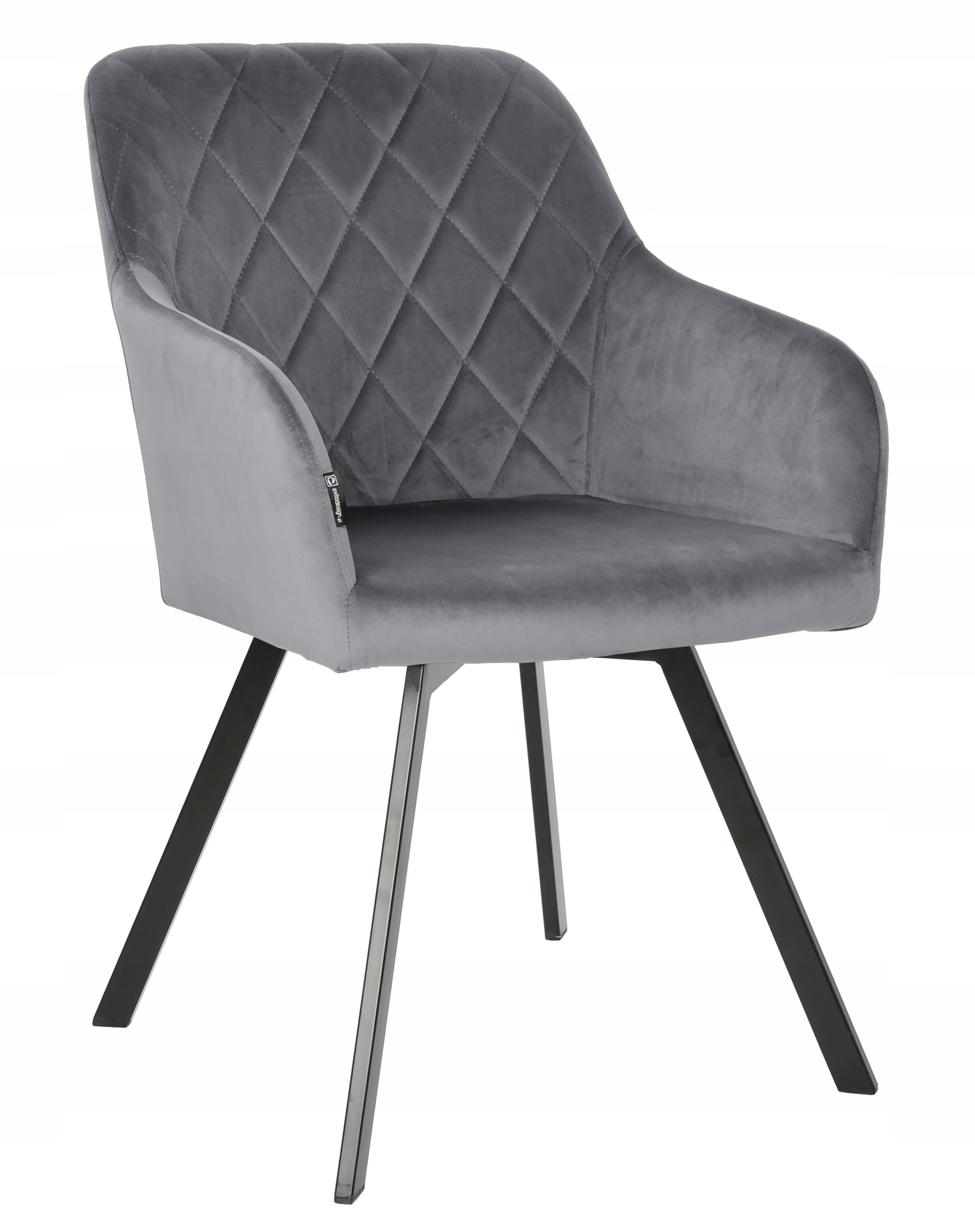 Krzesło obrotowe tapicerowane welurowe salon jadalnia PANKO velvet szare Wysokość siedziska 48 cm