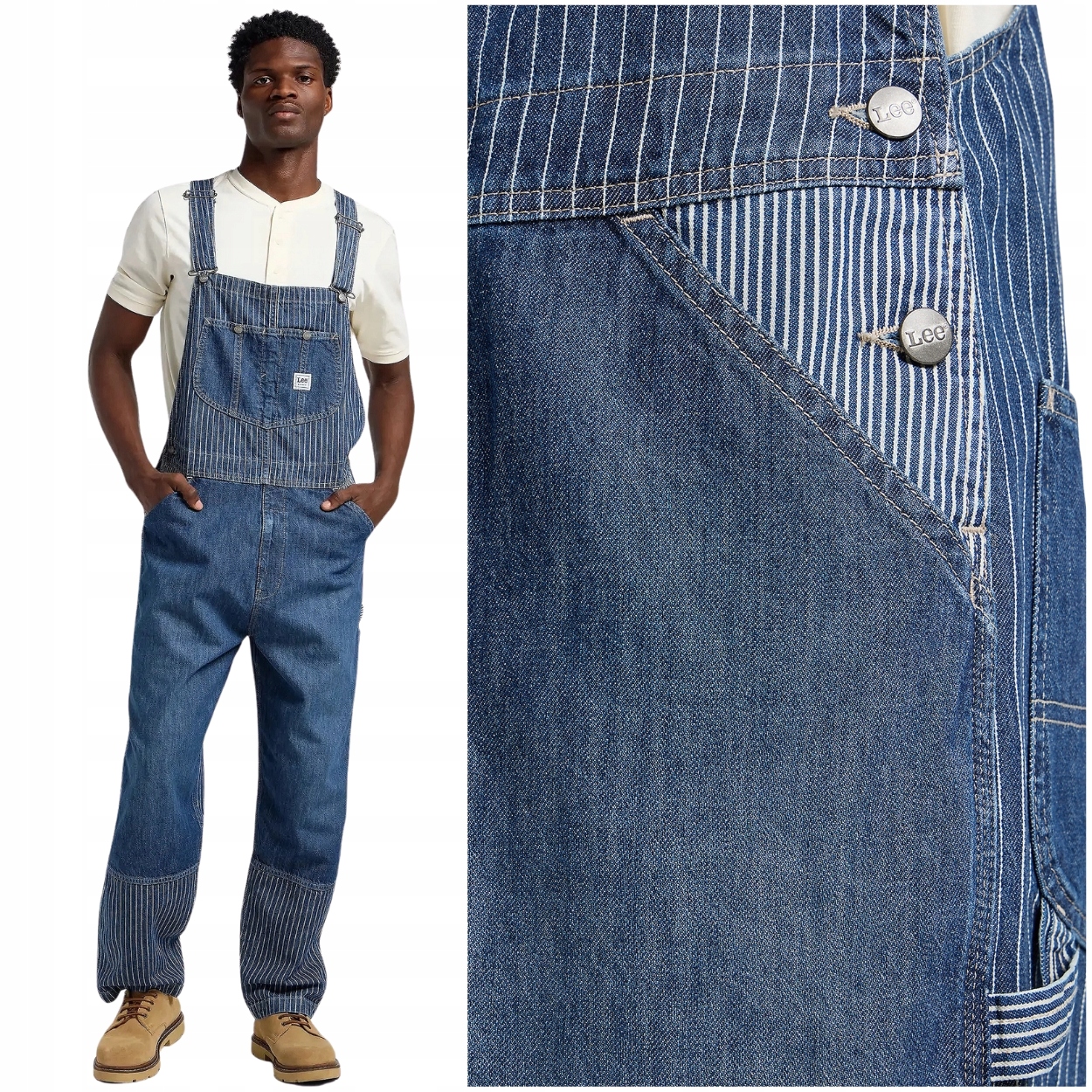 Lee Slouchy Bib Fuller Springs zahradní kalhoty džínové pánské M