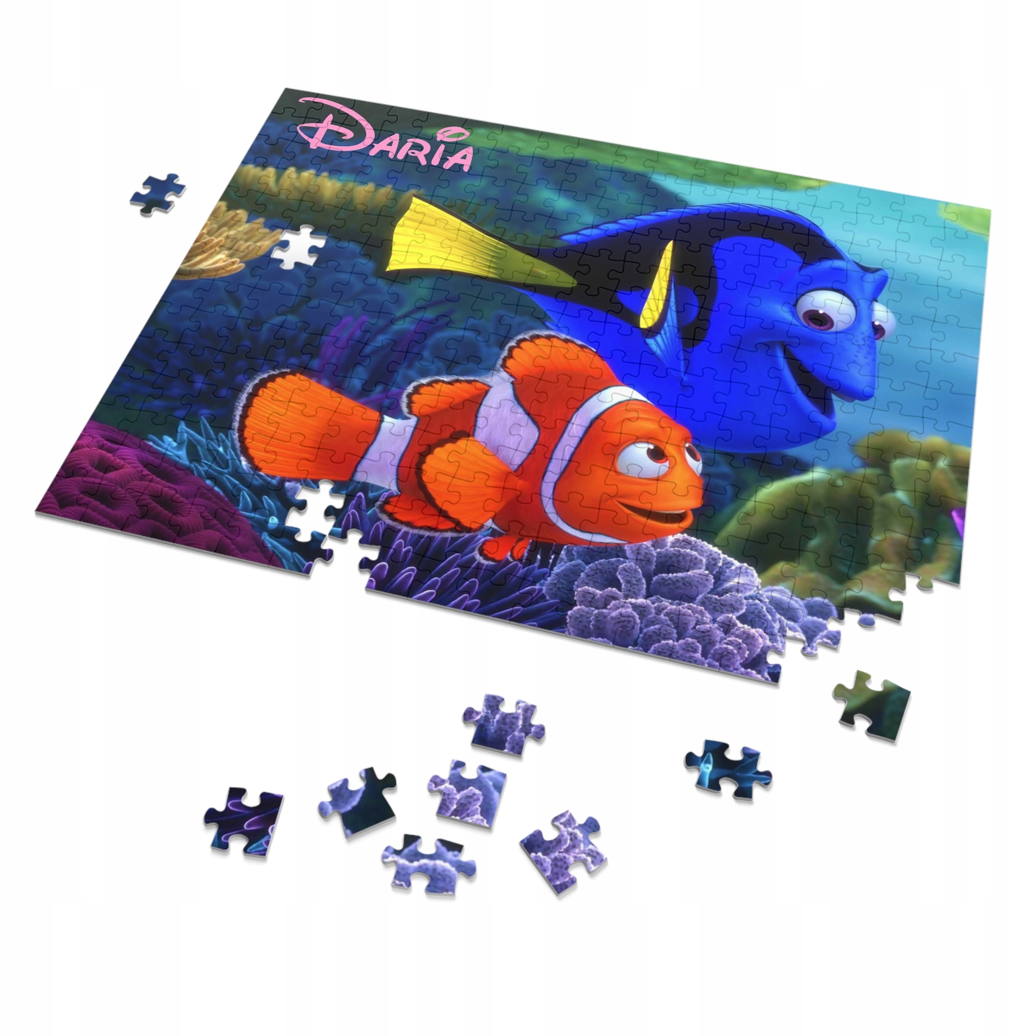 Puzzle + meno, kde je NEMO vzory A4 70 dielikov.