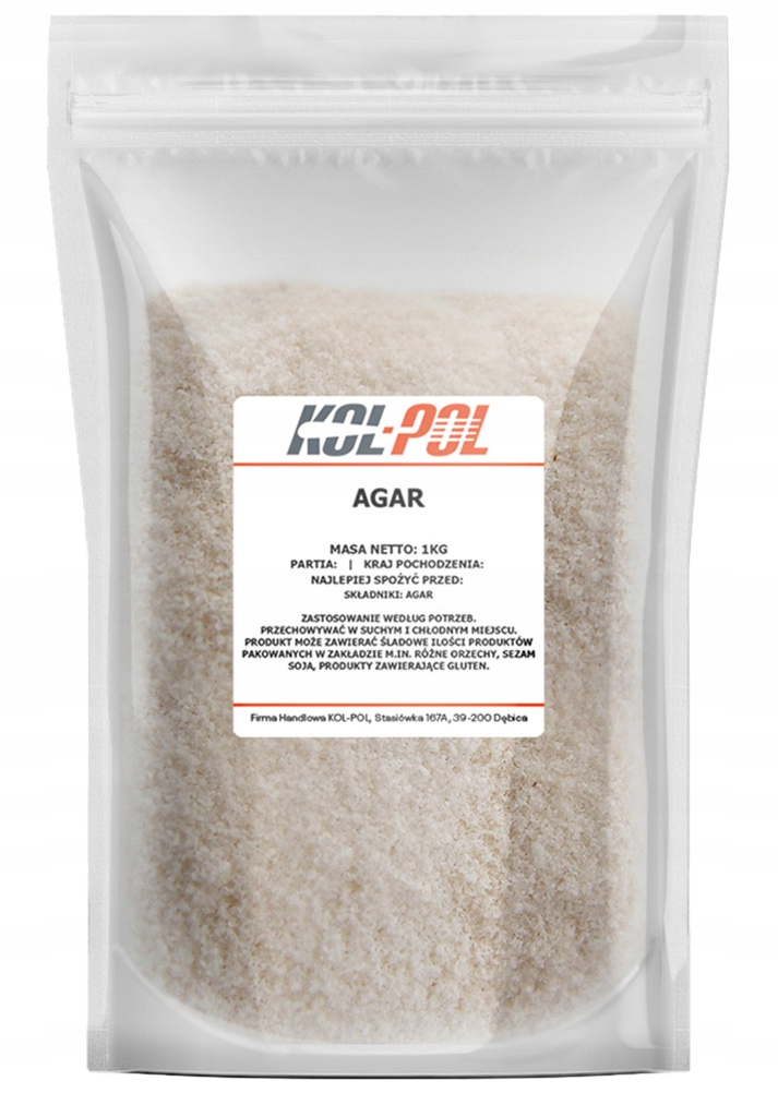 Levně Agar 1kg Přírodní želatina, zahušťovadlo z řas Kol-Pol