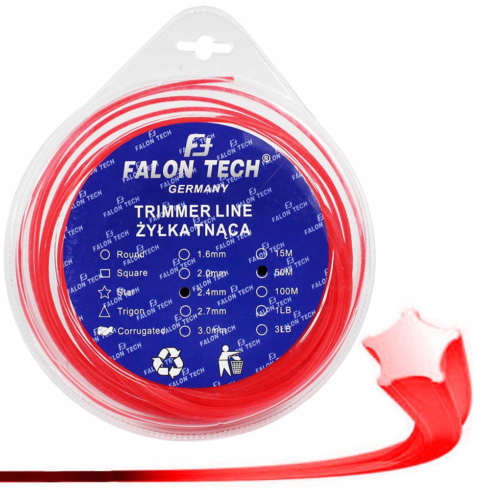

Żyłka Tnąca Do Kosy Gwiazdka 2,4 mm X 50 m