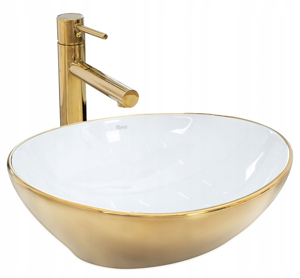 Umývadlo na dosku Sofia 41x34,5 zlatobiela Rea -U0456) /po/