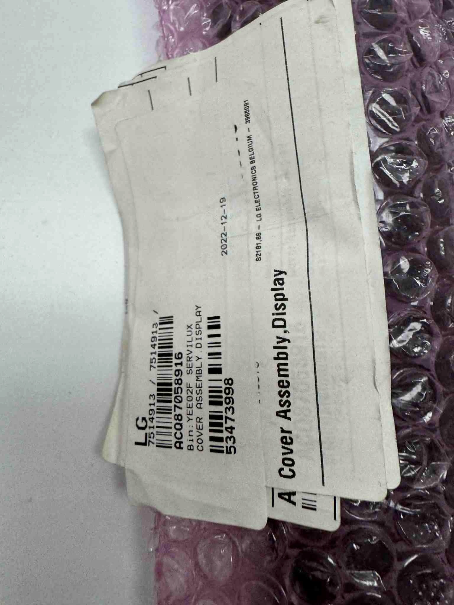 Lg displejová deska krytu Lg pračky ACQ87058916