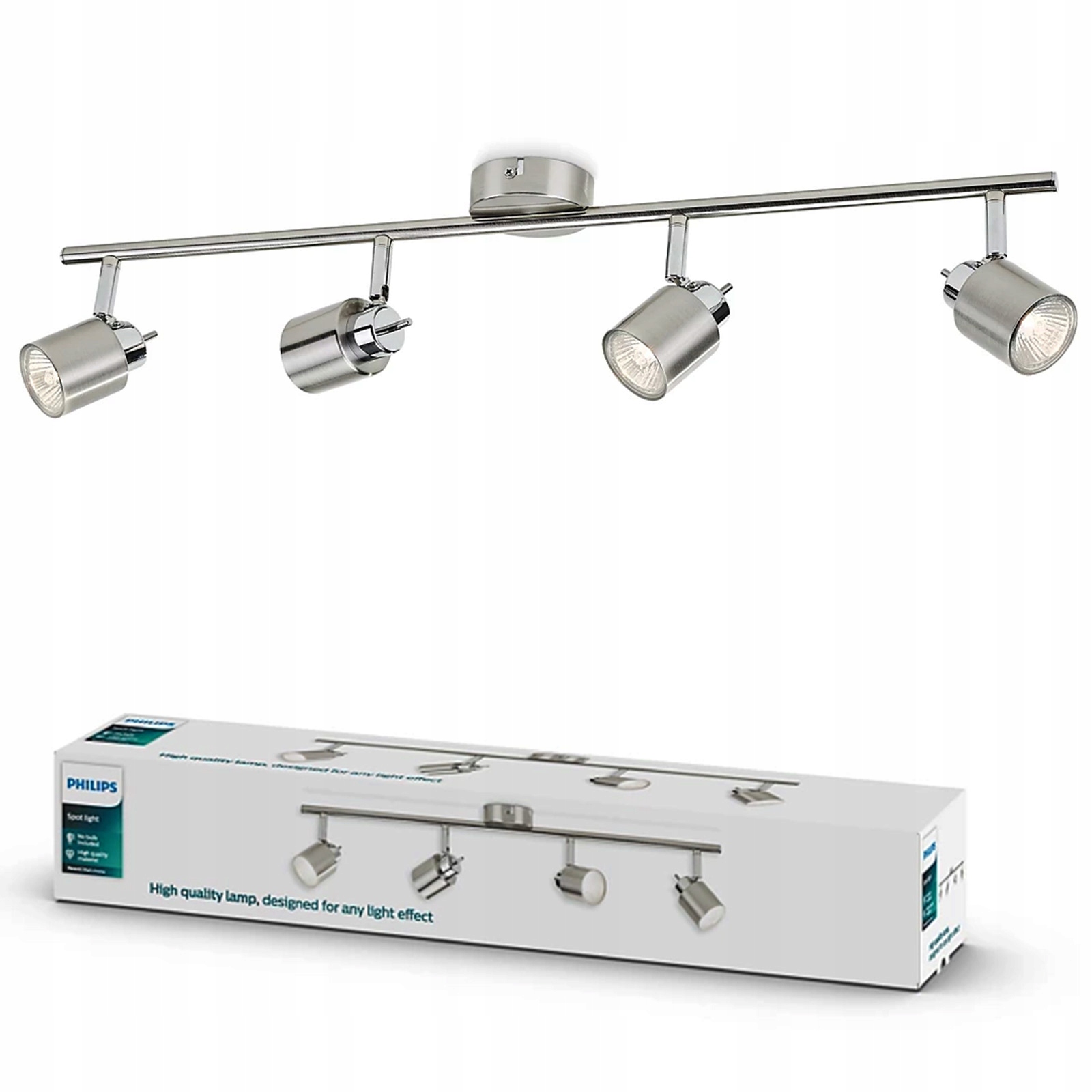 Lampa Stropné nástenné svietidlo Reflektor 4x GU10 Nikel Meranti Philips