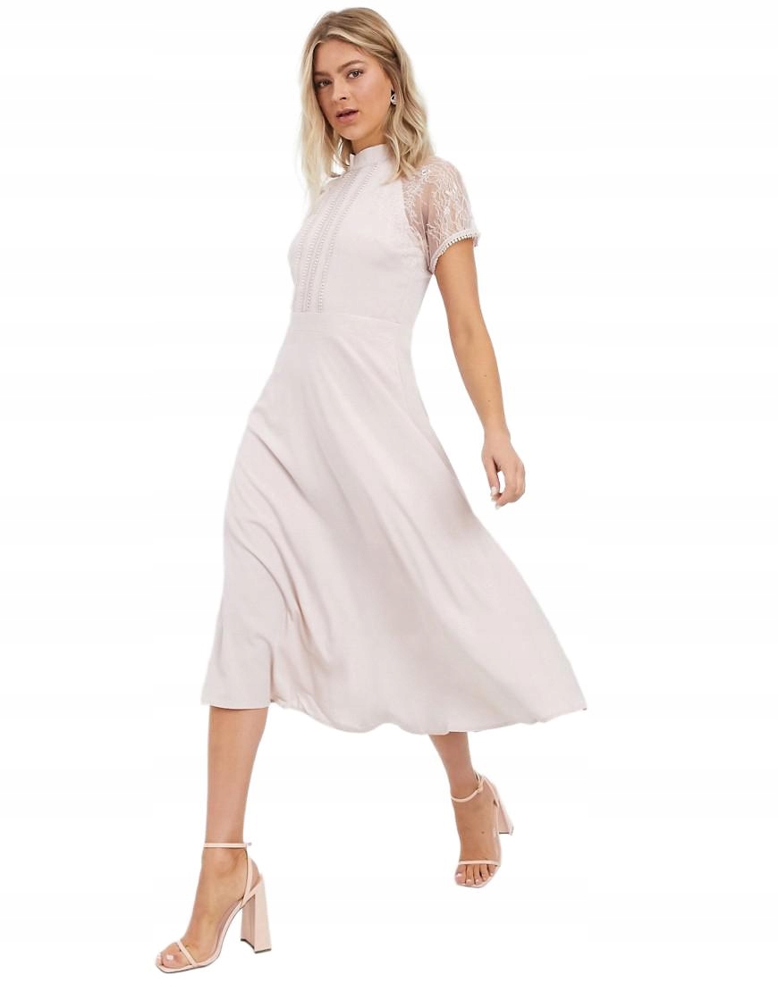 Liquorish Šaty MIDI Krajka Rzlm XL