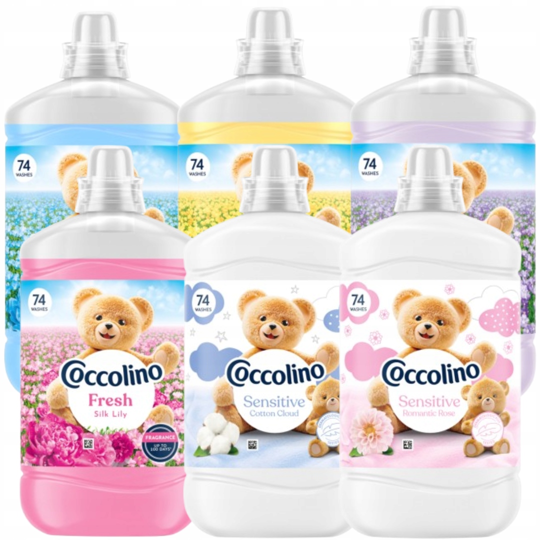 Coccolino Zestaw Płynów do płukania tkanin MIX 1702 ml 74 prania x 6 sztuk