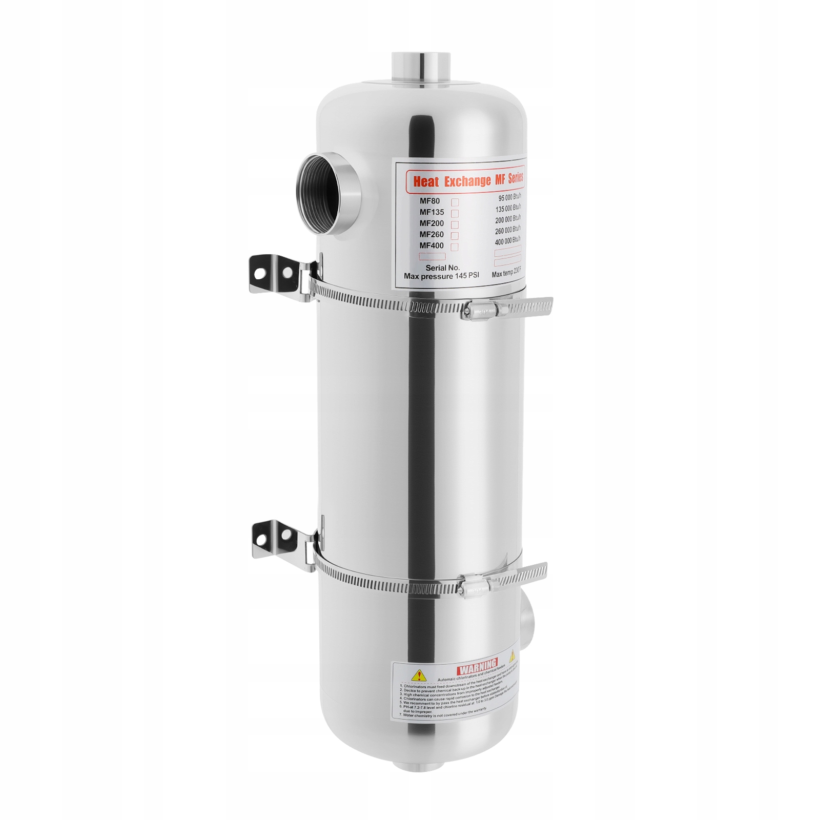Výměník Tepla Pro Bazén 60 Kw 200KBTU/H 145PSI 13*48CM