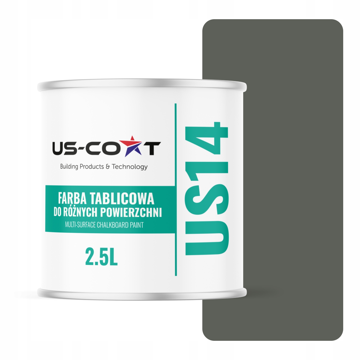 Tabuľová Farba Na Steny Písania Kriedou Farba Šedozelená RAL7009 2,5L Matná