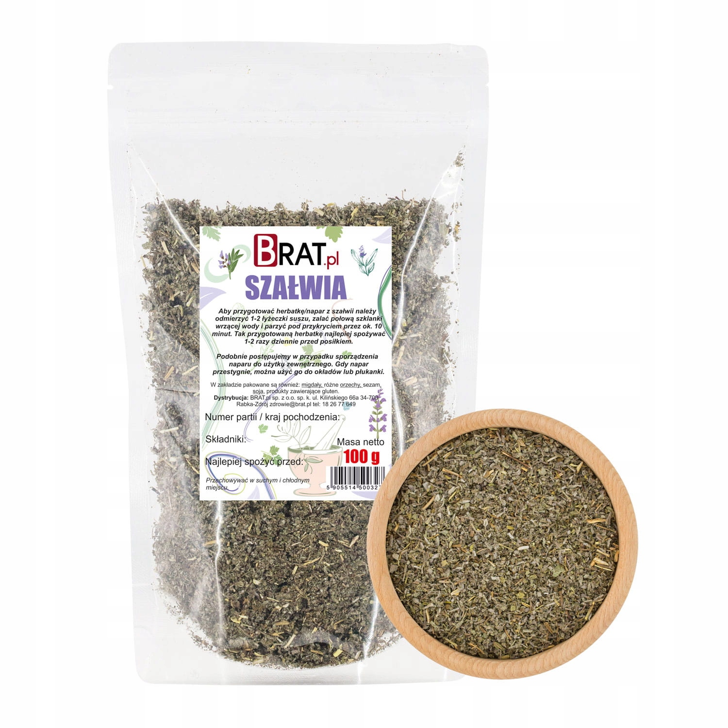 Levně 10 x Brat čaj Šalvěj Sušený list 100 g